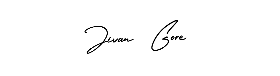 Jivan  Gore stylish signature style. Best Handwritten Sign (AmerikaSignatureDemo-Regular) for my name. Handwritten Signature Collection Ideas for my name Jivan  Gore. Jivan  Gore signature style 3 images and pictures png