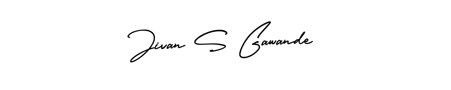 Jivan S Gawande stylish signature style. Best Handwritten Sign (AmerikaSignatureDemo-Regular) for my name. Handwritten Signature Collection Ideas for my name Jivan S Gawande. Jivan S Gawande signature style 3 images and pictures png