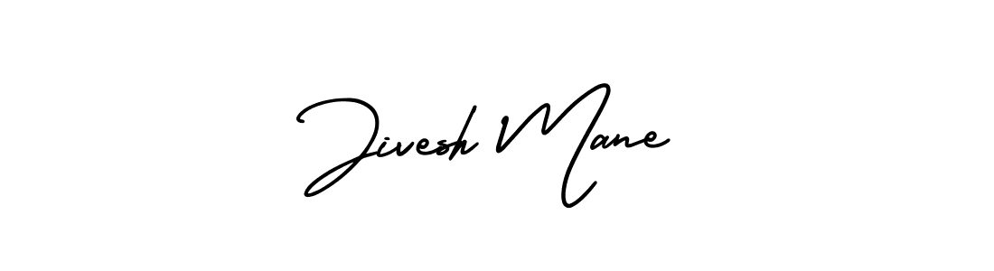You should practise on your own different ways (AmerikaSignatureDemo-Regular) to write your name (Jivesh Mane) in signature. don't let someone else do it for you. Jivesh Mane signature style 3 images and pictures png
