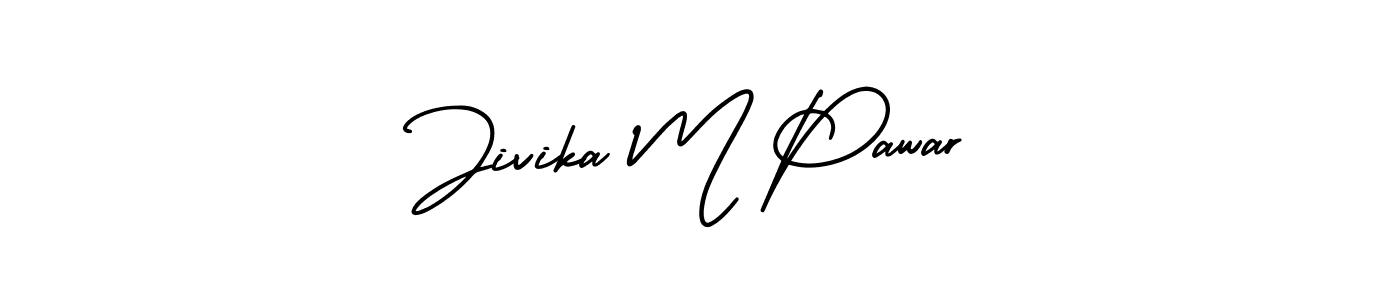 Design your own signature with our free online signature maker. With this signature software, you can create a handwritten (AmerikaSignatureDemo-Regular) signature for name Jivika M Pawar. Jivika M Pawar signature style 3 images and pictures png