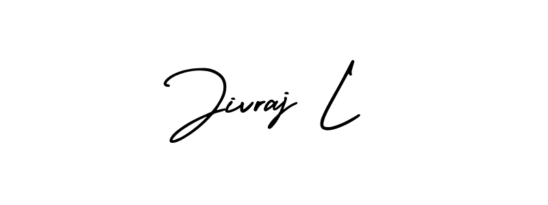 Also You can easily find your signature by using the search form. We will create Jivraj L name handwritten signature images for you free of cost using AmerikaSignatureDemo-Regular sign style. Jivraj L signature style 3 images and pictures png