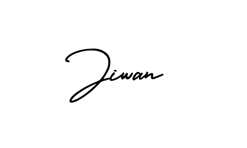 You should practise on your own different ways (AmerikaSignatureDemo-Regular) to write your name (Jiwan) in signature. don't let someone else do it for you. Jiwan signature style 3 images and pictures png