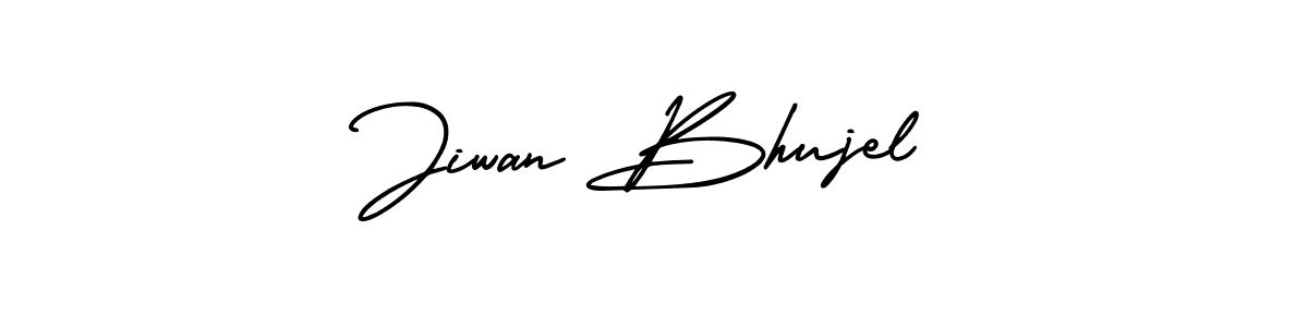 Also You can easily find your signature by using the search form. We will create Jiwan Bhujel name handwritten signature images for you free of cost using AmerikaSignatureDemo-Regular sign style. Jiwan Bhujel signature style 3 images and pictures png