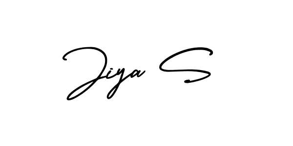 The best way (AmerikaSignatureDemo-Regular) to make a short signature is to pick only two or three words in your name. The name Jiya S include a total of six letters. For converting this name. Jiya S signature style 3 images and pictures png