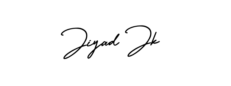 It looks lik you need a new signature style for name Jiyad Jk. Design unique handwritten (AmerikaSignatureDemo-Regular) signature with our free signature maker in just a few clicks. Jiyad Jk signature style 3 images and pictures png