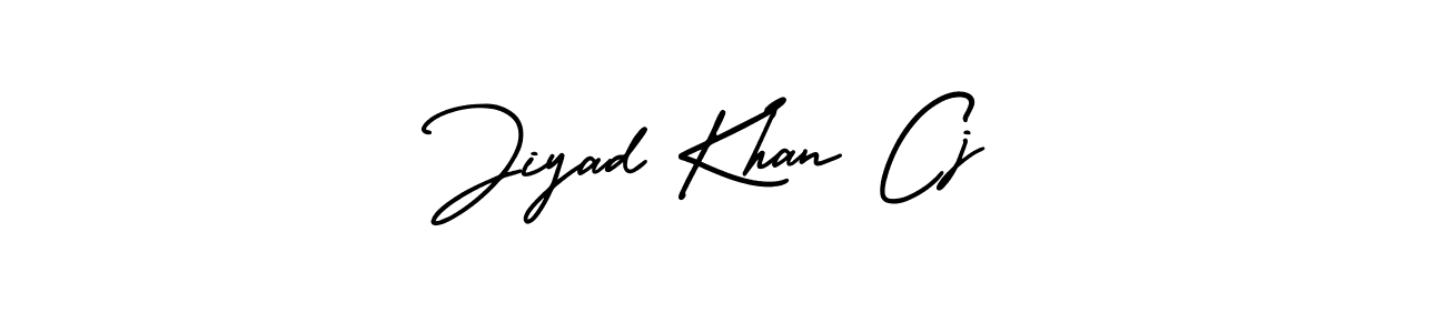 You should practise on your own different ways (AmerikaSignatureDemo-Regular) to write your name (Jiyad Khan Cj) in signature. don't let someone else do it for you. Jiyad Khan Cj signature style 3 images and pictures png