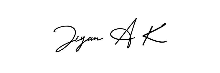 How to make Jiyan A K signature? AmerikaSignatureDemo-Regular is a professional autograph style. Create handwritten signature for Jiyan A K name. Jiyan A K signature style 3 images and pictures png