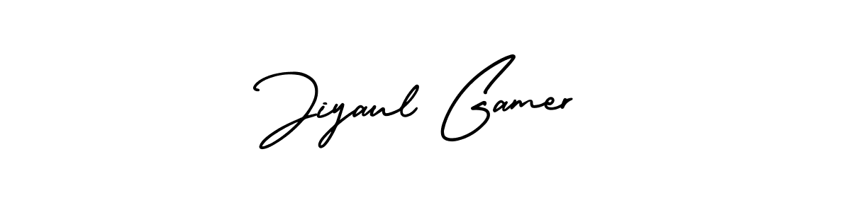 You should practise on your own different ways (AmerikaSignatureDemo-Regular) to write your name (Jiyaul Gamer) in signature. don't let someone else do it for you. Jiyaul Gamer signature style 3 images and pictures png