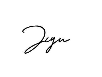 You should practise on your own different ways (AmerikaSignatureDemo-Regular) to write your name (Jiyu) in signature. don't let someone else do it for you. Jiyu signature style 3 images and pictures png