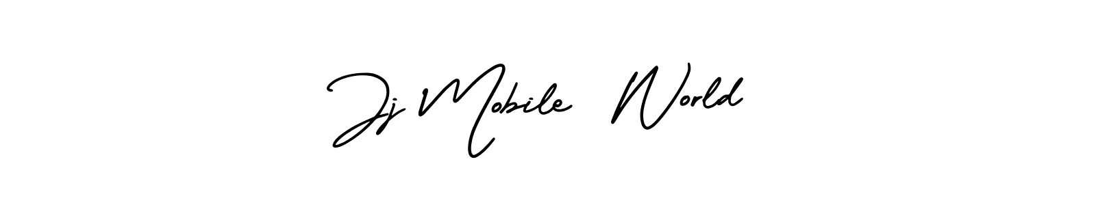 AmerikaSignatureDemo-Regular is a professional signature style that is perfect for those who want to add a touch of class to their signature. It is also a great choice for those who want to make their signature more unique. Get Jj Mobile  World name to fancy signature for free. Jj Mobile  World signature style 3 images and pictures png