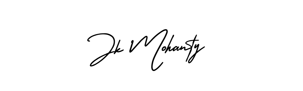 The best way (AmerikaSignatureDemo-Regular) to make a short signature is to pick only two or three words in your name. The name Jk Mohanty include a total of six letters. For converting this name. Jk Mohanty signature style 3 images and pictures png