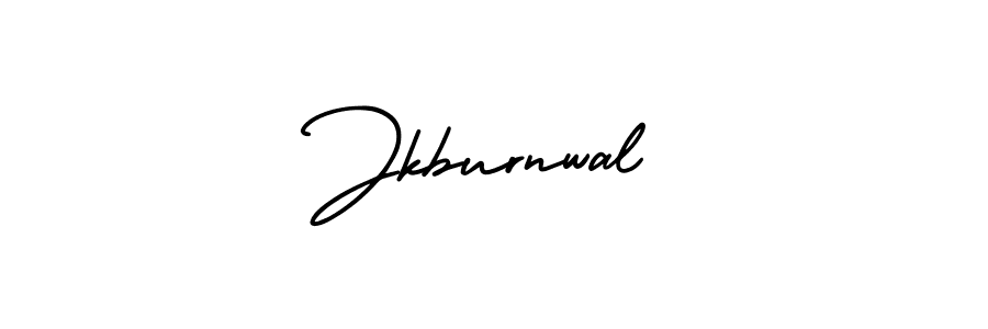 You should practise on your own different ways (AmerikaSignatureDemo-Regular) to write your name (Jkburnwal) in signature. don't let someone else do it for you. Jkburnwal signature style 3 images and pictures png