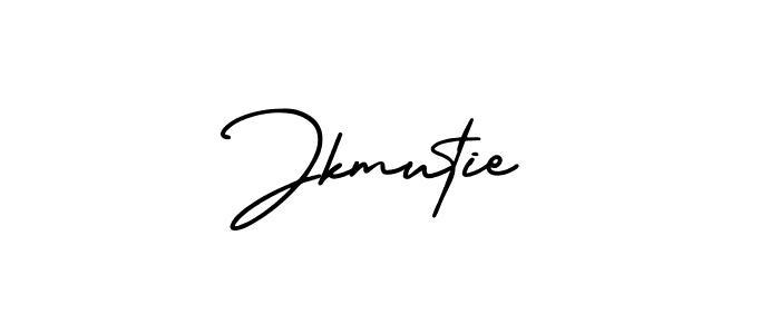 You should practise on your own different ways (AmerikaSignatureDemo-Regular) to write your name (Jkmutie) in signature. don't let someone else do it for you. Jkmutie signature style 3 images and pictures png