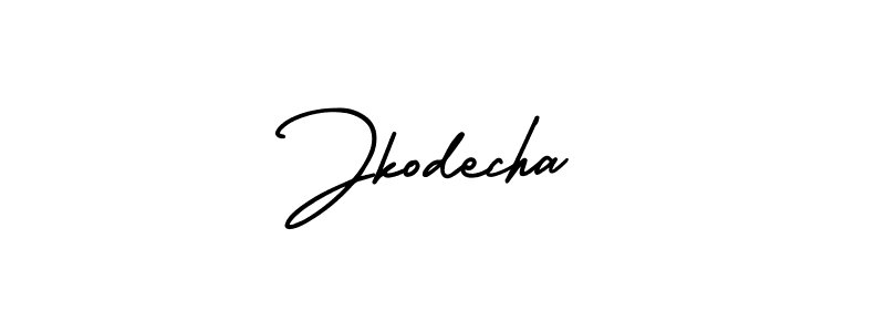 The best way (AmerikaSignatureDemo-Regular) to make a short signature is to pick only two or three words in your name. The name Jkodecha include a total of six letters. For converting this name. Jkodecha signature style 3 images and pictures png