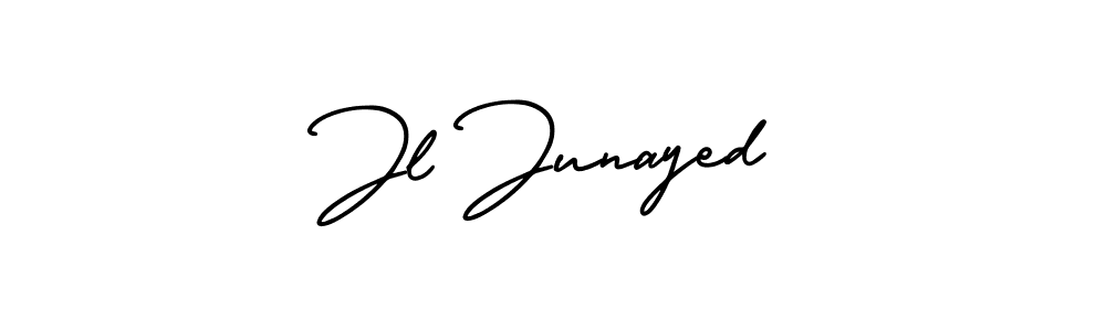 This is the best signature style for the Jl Junayed name. Also you like these signature font (AmerikaSignatureDemo-Regular). Mix name signature. Jl Junayed signature style 3 images and pictures png