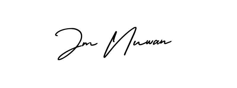 Design your own signature with our free online signature maker. With this signature software, you can create a handwritten (AmerikaSignatureDemo-Regular) signature for name Jm Nuwan. Jm Nuwan signature style 3 images and pictures png