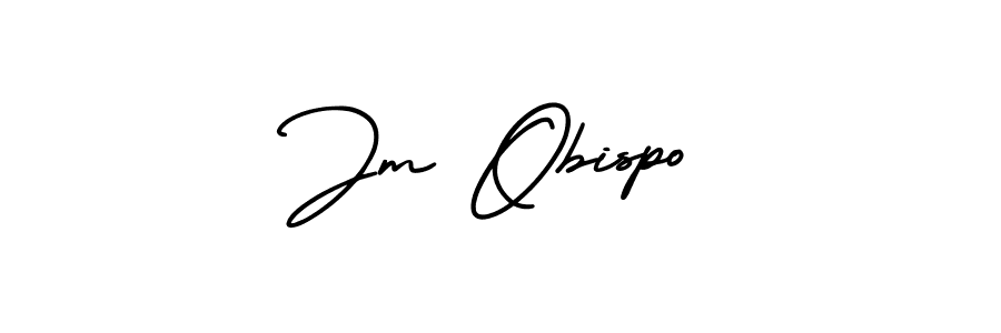 The best way (AmerikaSignatureDemo-Regular) to make a short signature is to pick only two or three words in your name. The name Jm Obispo include a total of six letters. For converting this name. Jm Obispo signature style 3 images and pictures png