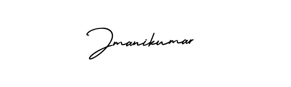 How to make Jmanikumar name signature. Use AmerikaSignatureDemo-Regular style for creating short signs online. This is the latest handwritten sign. Jmanikumar signature style 3 images and pictures png