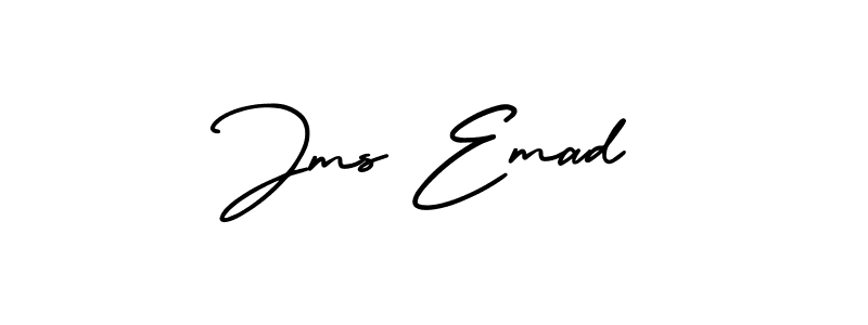 Similarly AmerikaSignatureDemo-Regular is the best handwritten signature design. Signature creator online .You can use it as an online autograph creator for name Jms Emad. Jms Emad signature style 3 images and pictures png