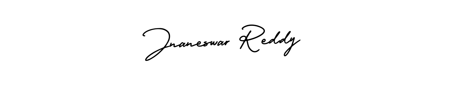 The best way (AmerikaSignatureDemo-Regular) to make a short signature is to pick only two or three words in your name. The name Jnaneswar Reddy include a total of six letters. For converting this name. Jnaneswar Reddy signature style 3 images and pictures png