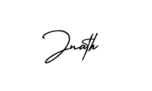 You should practise on your own different ways (AmerikaSignatureDemo-Regular) to write your name (Jnath) in signature. don't let someone else do it for you. Jnath signature style 3 images and pictures png