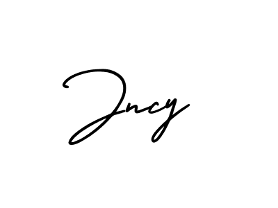 The best way (AmerikaSignatureDemo-Regular) to make a short signature is to pick only two or three words in your name. The name Jncy include a total of six letters. For converting this name. Jncy signature style 3 images and pictures png