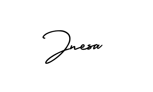 How to make Jnesa name signature. Use AmerikaSignatureDemo-Regular style for creating short signs online. This is the latest handwritten sign. Jnesa signature style 3 images and pictures png