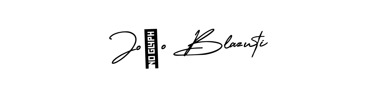 How to make JoÃo Blazuti name signature. Use AmerikaSignatureDemo-Regular style for creating short signs online. This is the latest handwritten sign. JoÃo Blazuti signature style 3 images and pictures png