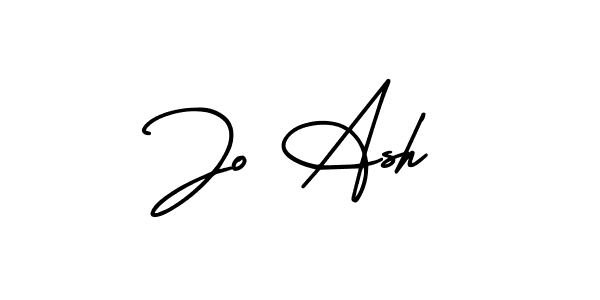 The best way (AmerikaSignatureDemo-Regular) to make a short signature is to pick only two or three words in your name. The name Jo Ash include a total of six letters. For converting this name. Jo Ash signature style 3 images and pictures png