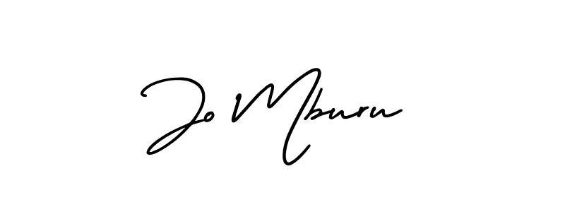 How to make Jo Mburu name signature. Use AmerikaSignatureDemo-Regular style for creating short signs online. This is the latest handwritten sign. Jo Mburu signature style 3 images and pictures png