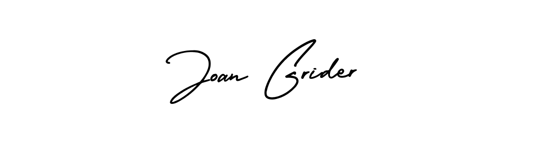 You should practise on your own different ways (AmerikaSignatureDemo-Regular) to write your name (Joan Grider) in signature. don't let someone else do it for you. Joan Grider signature style 3 images and pictures png