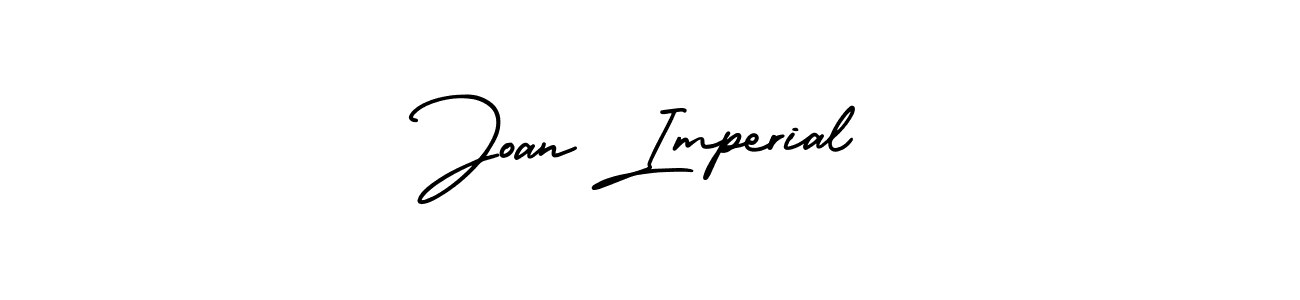 You should practise on your own different ways (AmerikaSignatureDemo-Regular) to write your name (Joan Imperial) in signature. don't let someone else do it for you. Joan Imperial signature style 3 images and pictures png