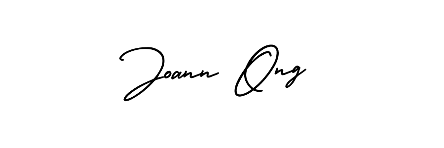 You should practise on your own different ways (AmerikaSignatureDemo-Regular) to write your name (Joann Ong) in signature. don't let someone else do it for you. Joann Ong signature style 3 images and pictures png