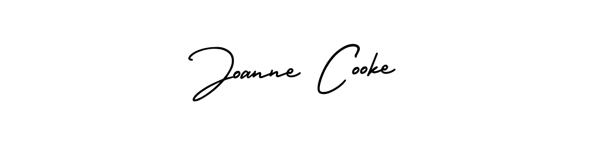 You should practise on your own different ways (AmerikaSignatureDemo-Regular) to write your name (Joanne Cooke) in signature. don't let someone else do it for you. Joanne Cooke signature style 3 images and pictures png
