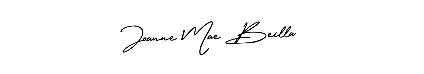 The best way (AmerikaSignatureDemo-Regular) to make a short signature is to pick only two or three words in your name. The name Joanne Mae Beilla include a total of six letters. For converting this name. Joanne Mae Beilla signature style 3 images and pictures png