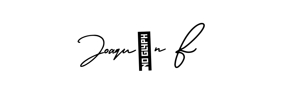 How to make Joaquín F name signature. Use AmerikaSignatureDemo-Regular style for creating short signs online. This is the latest handwritten sign. Joaquín F signature style 3 images and pictures png