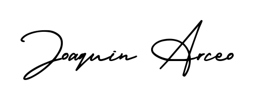 The AmerikaSignatureDemo-Regular font transforms the name Joaquin Arceo into an executive sign with sharp precision and distinguished character. Joaquin Arceo signature style 3 images and pictures png