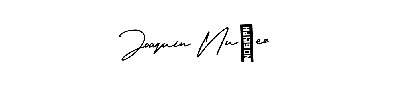 This is the best signature style for the Joaquin Nuñez name. Also you like these signature font (AmerikaSignatureDemo-Regular). Mix name signature. Joaquin Nuñez signature style 3 images and pictures png