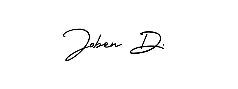 Use a signature maker to create a handwritten signature online. With this signature software, you can design (AmerikaSignatureDemo-Regular) your own signature for name Joben D.. Joben D. signature style 3 images and pictures png