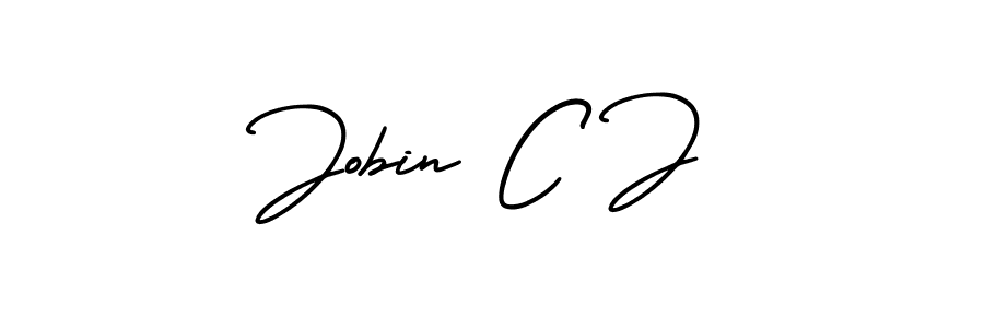 Also You can easily find your signature by using the search form. We will create Jobin C J name handwritten signature images for you free of cost using AmerikaSignatureDemo-Regular sign style. Jobin C J signature style 3 images and pictures png