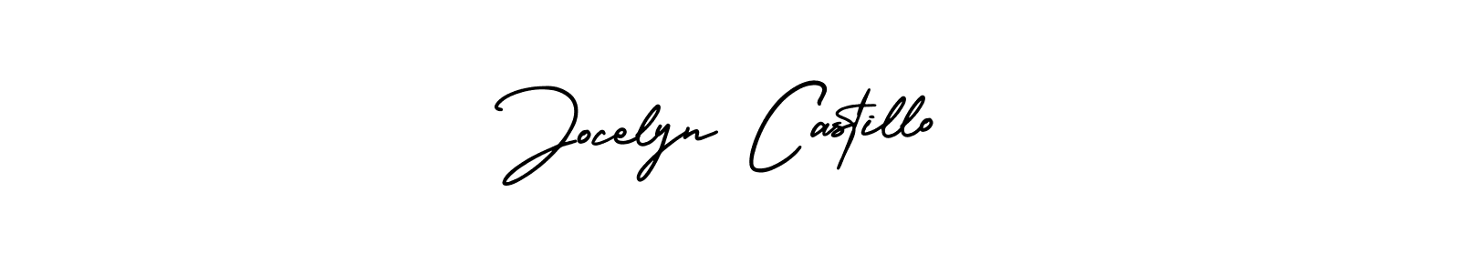 You should practise on your own different ways (AmerikaSignatureDemo-Regular) to write your name (Jocelyn Castillo) in signature. don't let someone else do it for you. Jocelyn Castillo signature style 3 images and pictures png