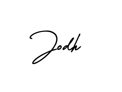 You should practise on your own different ways (AmerikaSignatureDemo-Regular) to write your name (Jodh) in signature. don't let someone else do it for you. Jodh signature style 3 images and pictures png