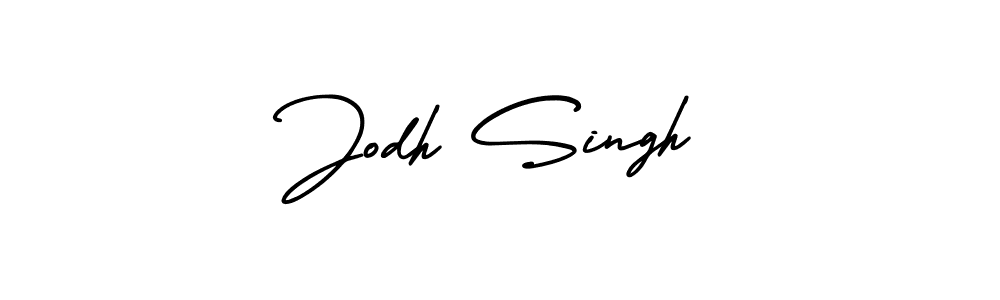 The best way (AmerikaSignatureDemo-Regular) to make a short signature is to pick only two or three words in your name. The name Jodh Singh include a total of six letters. For converting this name. Jodh Singh signature style 3 images and pictures png