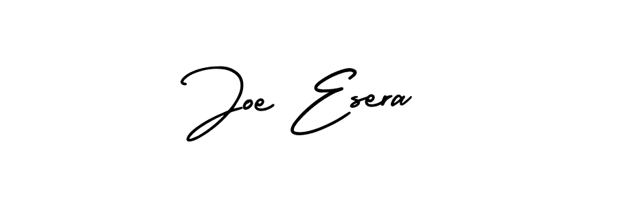 How to make Joe Esera name signature. Use AmerikaSignatureDemo-Regular style for creating short signs online. This is the latest handwritten sign. Joe Esera signature style 3 images and pictures png