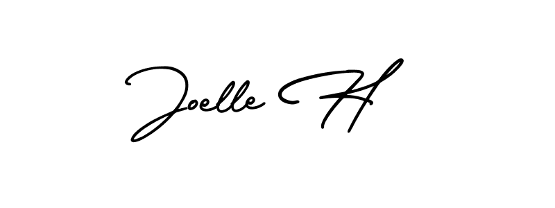 Make a beautiful signature design for name Joelle H. With this signature (AmerikaSignatureDemo-Regular) style, you can create a handwritten signature for free. Joelle H signature style 3 images and pictures png