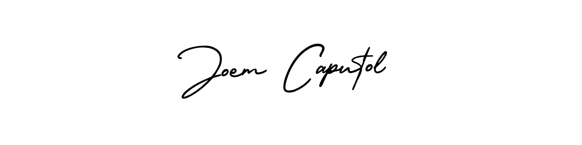 How to Draw Joem Caputol signature style? AmerikaSignatureDemo-Regular is a latest design signature styles for name Joem Caputol. Joem Caputol signature style 3 images and pictures png