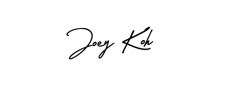 Use a signature maker to create a handwritten signature online. With this signature software, you can design (AmerikaSignatureDemo-Regular) your own signature for name Joey Koh. Joey Koh signature style 3 images and pictures png