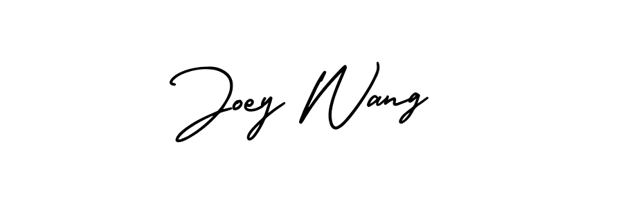 The best way (AmerikaSignatureDemo-Regular) to make a short signature is to pick only two or three words in your name. The name Joey Wang include a total of six letters. For converting this name. Joey Wang signature style 3 images and pictures png