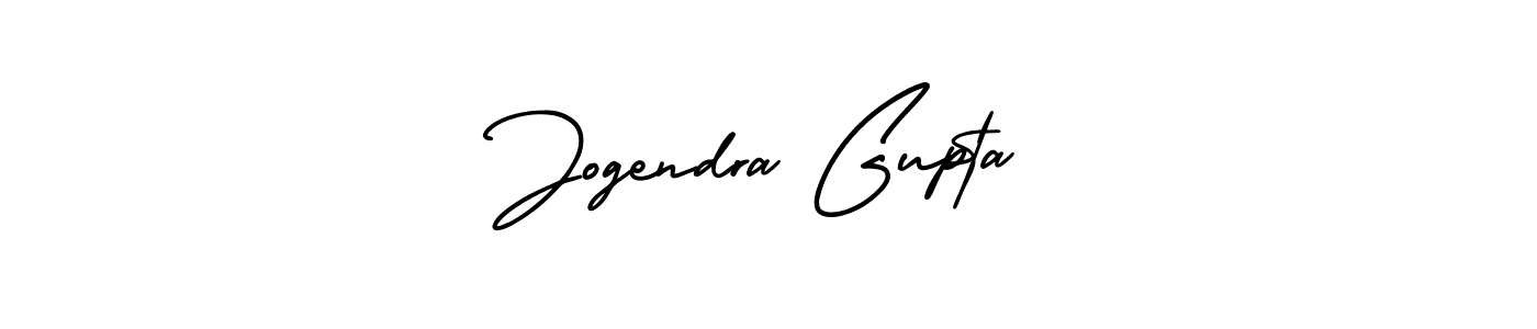 The best way (AmerikaSignatureDemo-Regular) to make a short signature is to pick only two or three words in your name. The name Jogendra Gupta include a total of six letters. For converting this name. Jogendra Gupta signature style 3 images and pictures png