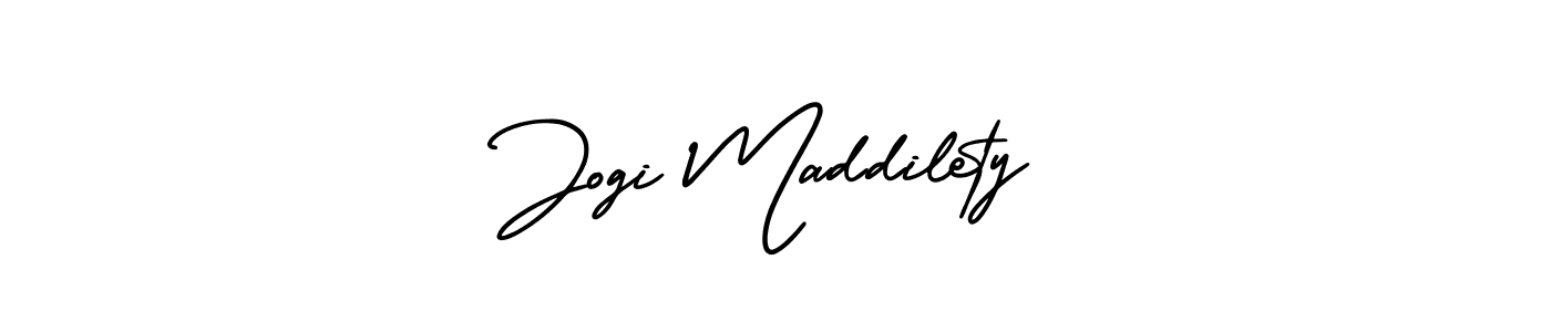 if you are searching for the best signature style for your name Jogi Maddilety. so please give up your signature search. here we have designed multiple signature styles  using AmerikaSignatureDemo-Regular. Jogi Maddilety signature style 3 images and pictures png
